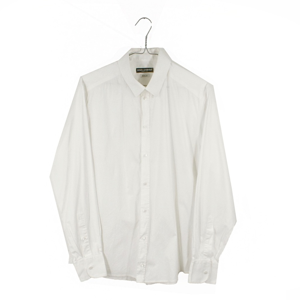 Dolce & Gabbana Gold Label White Button Up Long Sleeve Classic Dress Shirt